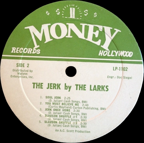 The Larks : Album " The Jerk " Money Records LP 1102 [ US ]