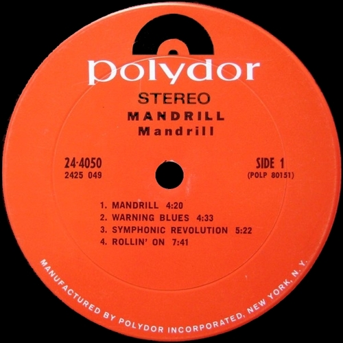 1971 : Album " Mandrill " Polydor Records 24-4050 [ US ]