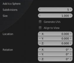 Panneau pour ajuster une icophère