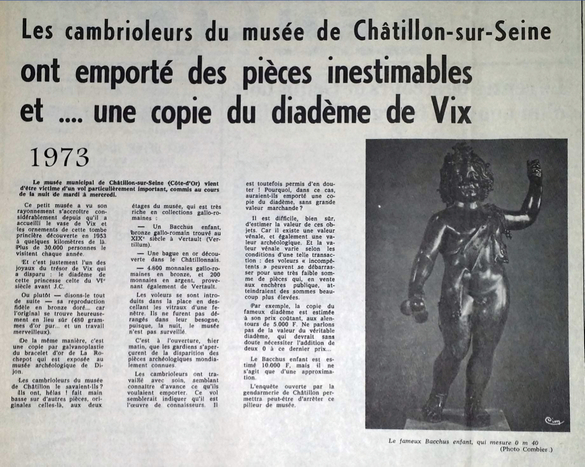 Le vol de la statue de Bacchus en 1973