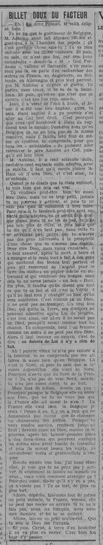 Billet doux du Facteur (Le Fraterniste, 5 janvier 1911)