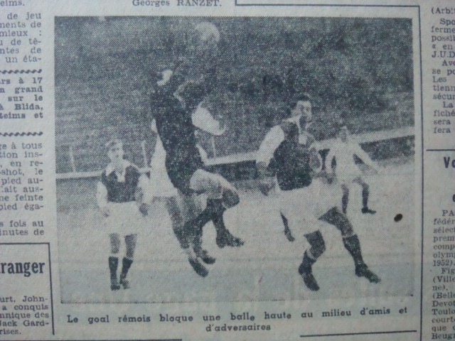 Jeudi 13 mars 1952 Khabatou et sélection d'Alger-Reims 0-6