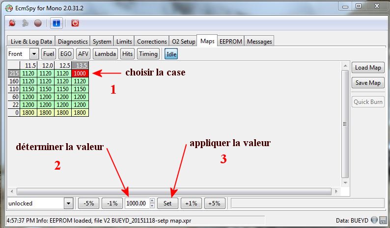 Réglage du ralenti sur les DDFI 3