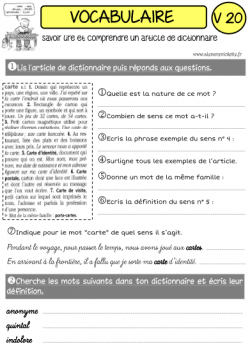 UNE ANNEE DE VOCABULAIRE "CLES EN MAIN" !