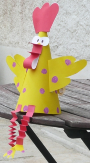 Fabriquer une poule en papier carton