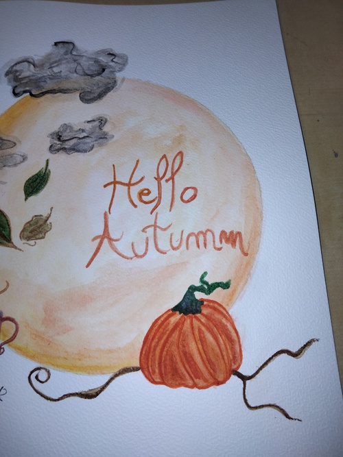 Aquarelle  "Hello Autumn" et paysages 