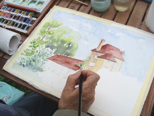 Un stage d'aquarelle chez Alain Prinlein à Marcenay