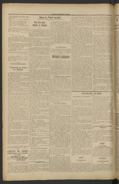 Incendie de la Mairie (Bulletin des réfugiés du dép. du Nord, 15 novembre 1916)