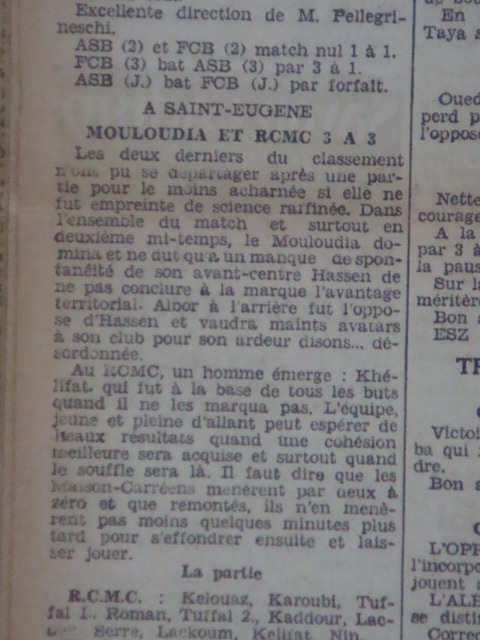 18.10.1936 mca-rcmc 3-3 pas de victoire après 3 journées