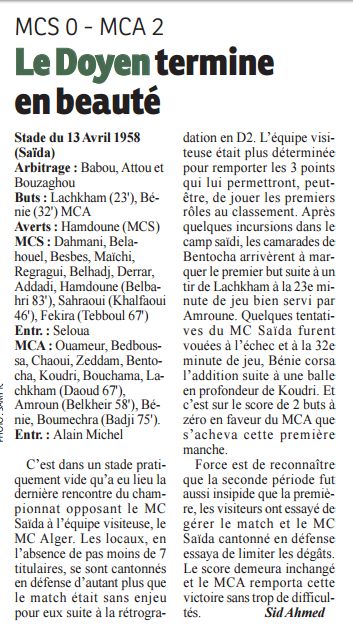 J 28.5.2009,Stade du 13-Avril 1958, MCS-MCA 0-2