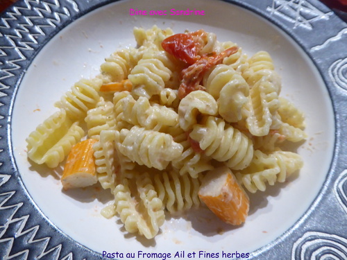 Des Pasta au Fromage frais Ail et Fines herbes