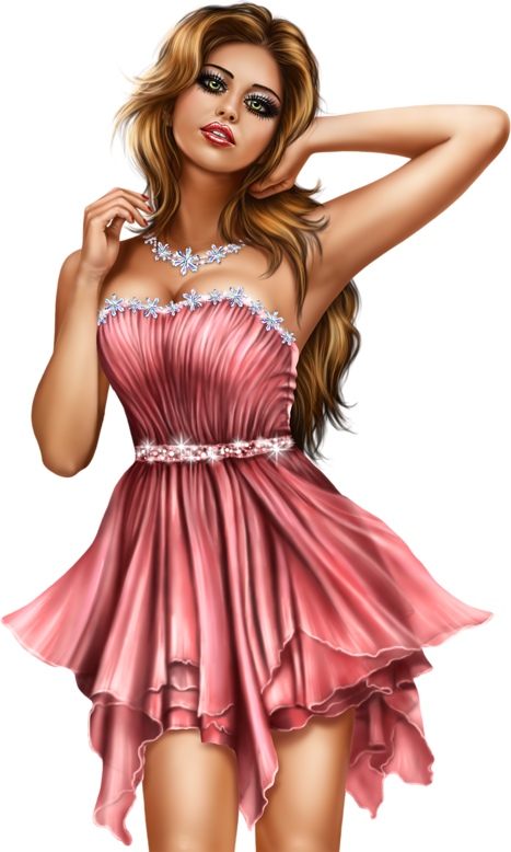 Tubes Femmes en Rose