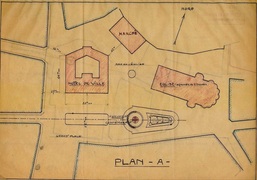 Proposition d'aménagement de la Grand Place par Louis-Marie Cordonnier, 1921 (archives.ville-armentieres.fr)