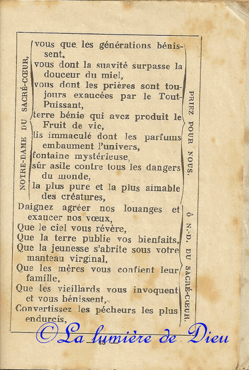 Neuvaine du souvenez-vous à Notre-Dame du Sacré-Cœur