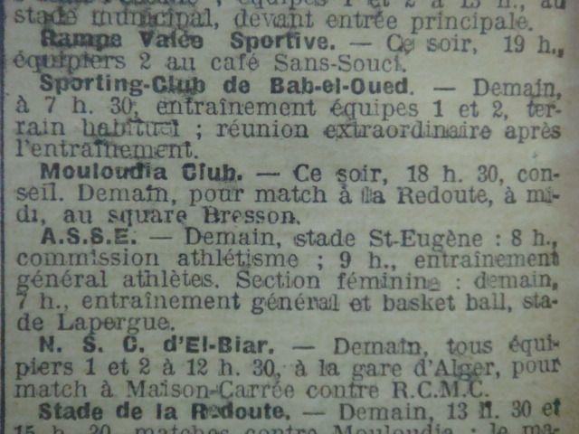 Le 3.12.1921 Conseil et préparation d'un match à la Redoute