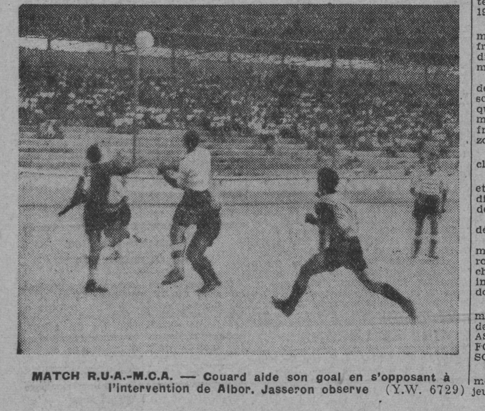 22.9.1940 Tournoi de la Ville d'Alger 1ère journée  RUA-MCA 3-0