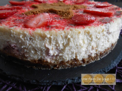 Cheesecake printanier aux fraises Gariguette et speculoos