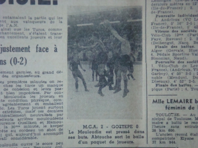 9.9.1950 MCA-Le Goztepe Smyrne Turquie 2-0
