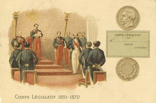 Corps Législatif 1861-1870 : l’Empereur Napoléon III (chromo Chicorée Extra À la Belle Jardinière).