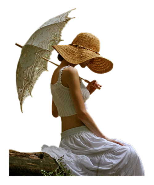 Femme avec parapmuie ou ombrelle 1