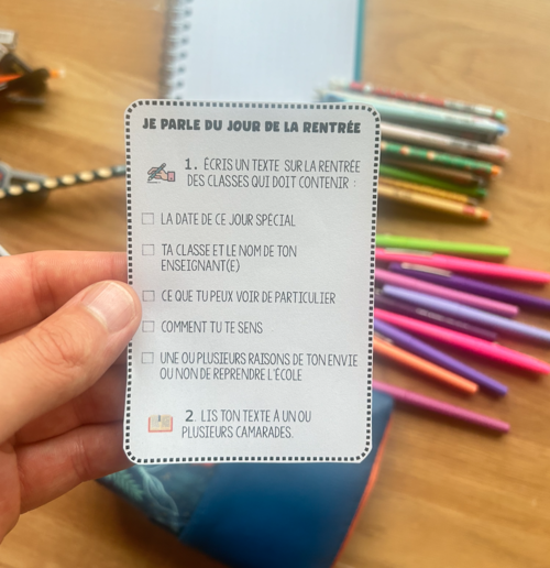 1ère activité d'écriture : "Se présenter"