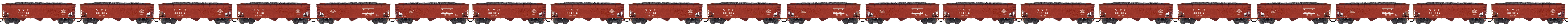 Convoi 20  wagons NYC rouges chargés de charbon