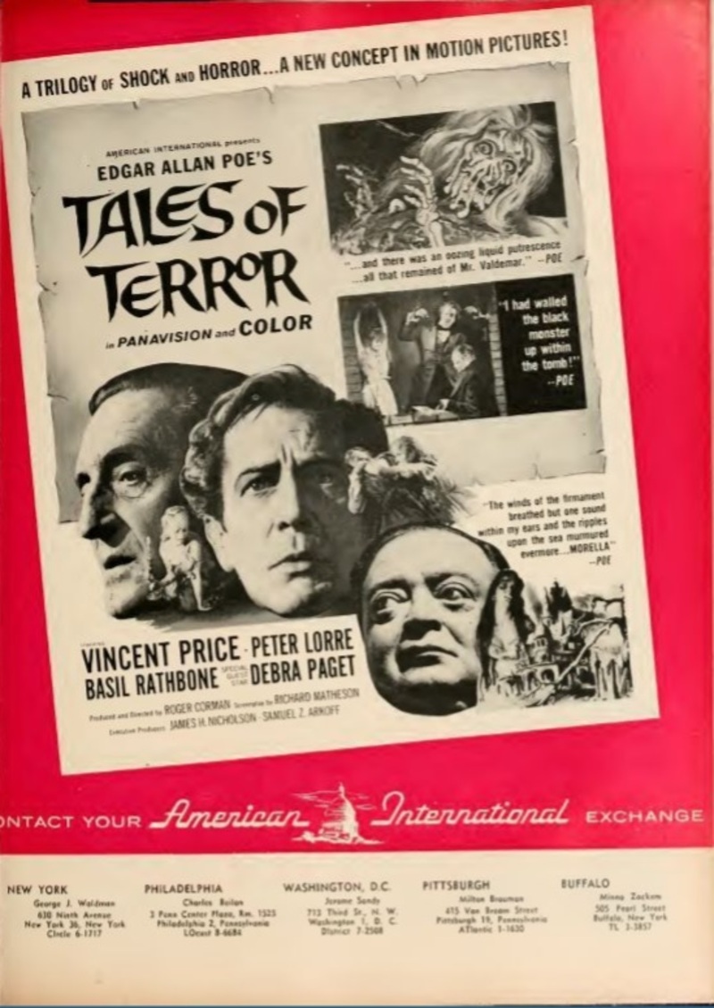 TALES OF TERROR BOX OFFICE USA 19621962