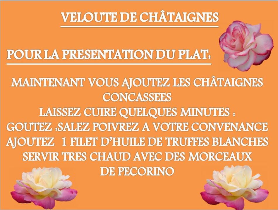 VELOUTE DE CHÂTAIGNES