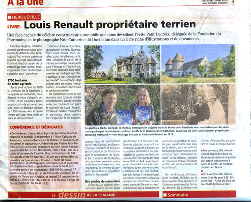 Louis Renault propriétaire terrien en Normandie :la presse en parle !