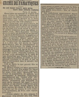 Crime de fanatiques (La Dépêche de Brest, 22 juillet 1912)