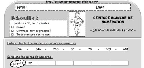 Ceintures de numération - De l'autre côté du bureau...