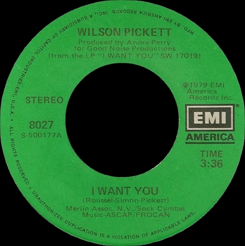 Wilson Pickett : Album " I Want You " EMI America Records SW-17019 [ US ]