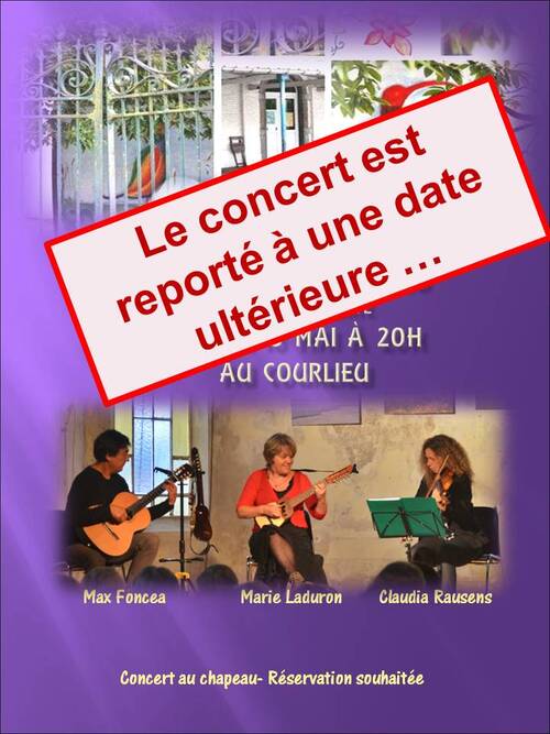 °Samedi 18 mai : Charango et Cie Trio-reporté à une date ultérieure!