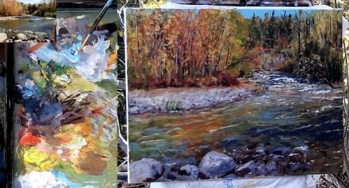 Dessin et peinture - vidéo 4141 : Comment peindre les couleurs de l'automne dans un paysage ? - acrylique, huile.