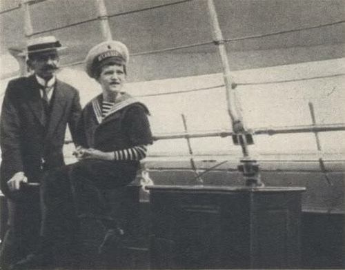 M. Gilliard and Tsarevich Alexei aboard the Standart: 1913. 