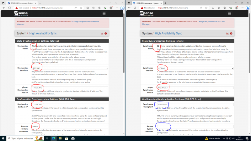Cluster de Pfsense (VIP CARP)