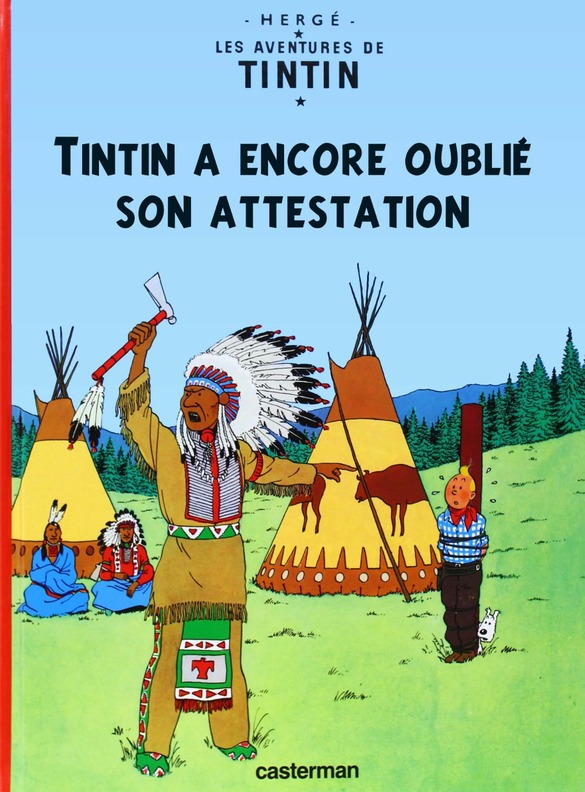 Rions avec les couvertures des livres de Tintin...un peu détournées !....