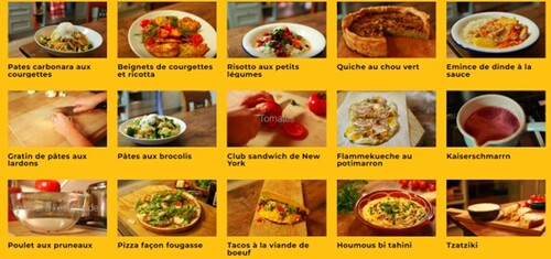 Capture des recettes Moins de 10 € mises en avant sur Veedz