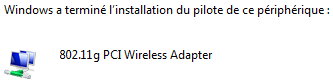 Pilote Windows 7 802.11g PCI Wireless Adapter