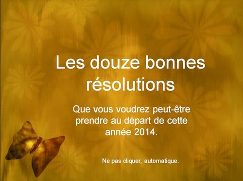 Nouvelle année et Bonnes résolutions