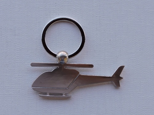 Porte-clés Hélicoptère métal argenté (2)