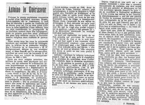 Antoine le Guérisseur (L'Univers 1 avril 1912)
