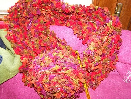 echarpe laine ruban pompons