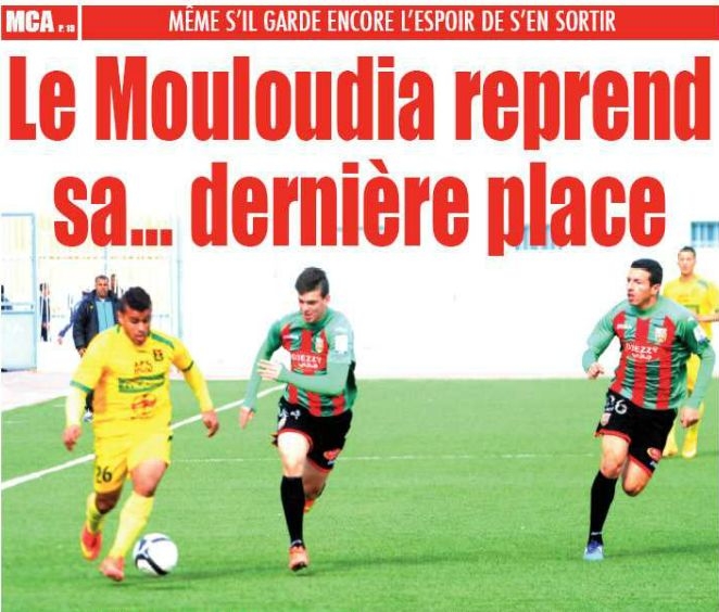 Vendredi 6.2.2015  à Bechar JSS-MCA 2-1