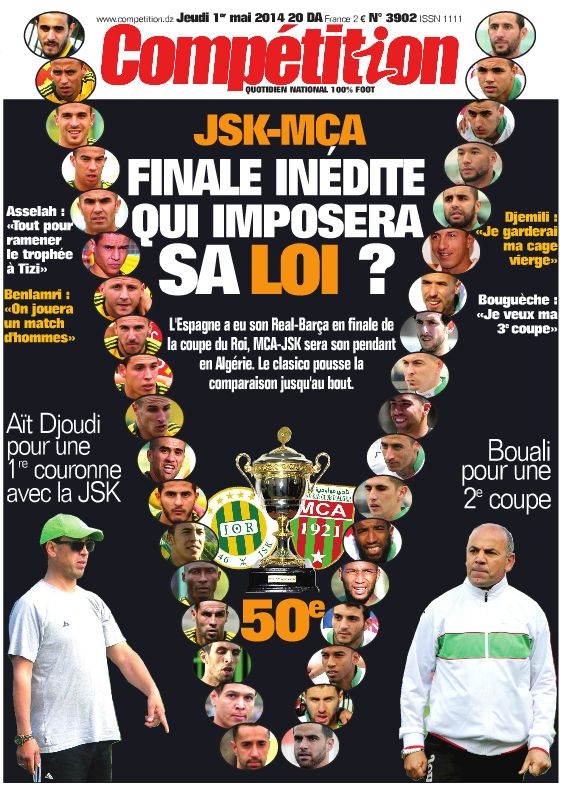Jeudi 01.05.2014 à Blida Finale MCA-JSK
