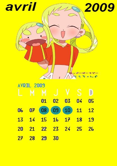 Un calendrier fait pour moi par Fami !!