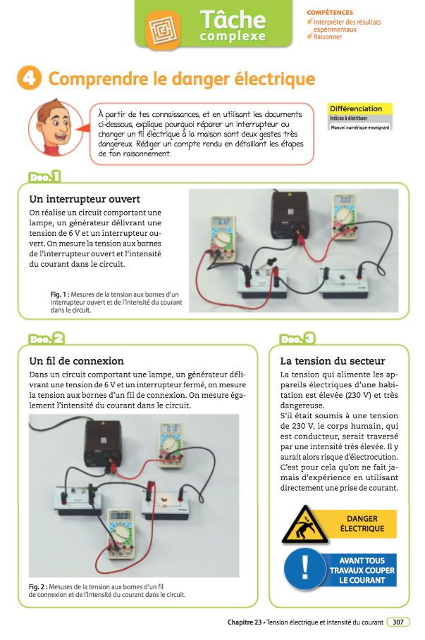 4° > Électricité – Chap E7 : Découvrir la tension électrique – Tube à  Essai, site de ressources pédagogiques