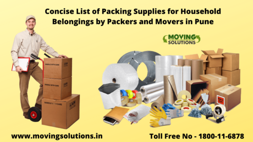 Concise List of Packing Supplies for Household Belongings by Packers and Movers in Pune
