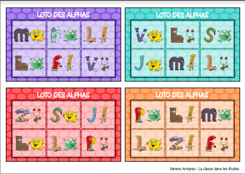 Loto des alphas syllabes simples - La classe de Luccia !