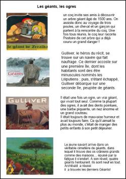 lecture de textes et questionnaire